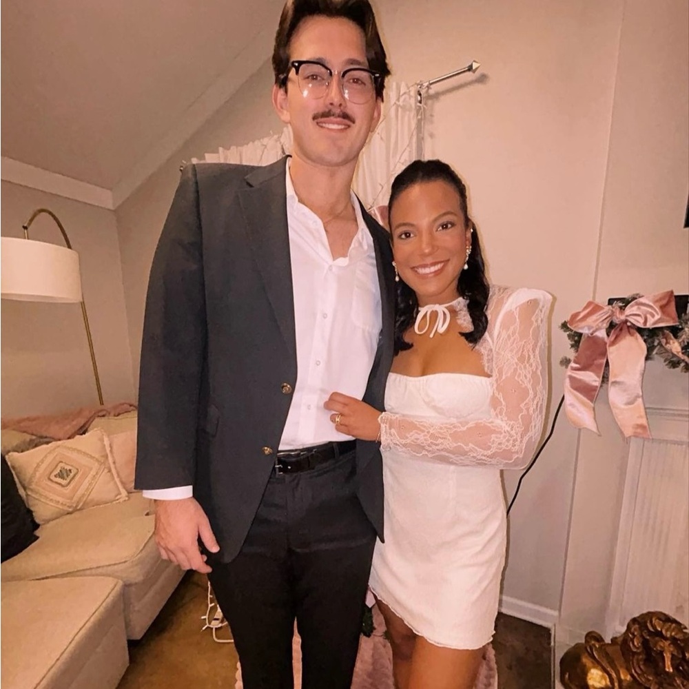 Size Small ! White Lace Cocktail dress !!